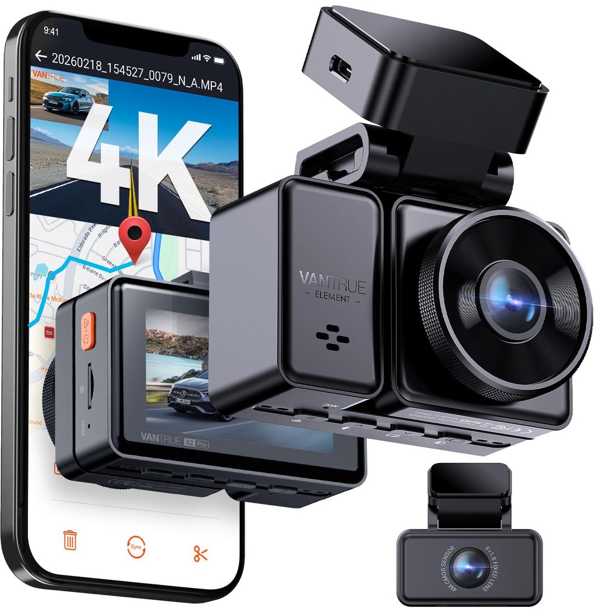 SolidKeus - Dashcam met 4K Video-opname en App-besturing