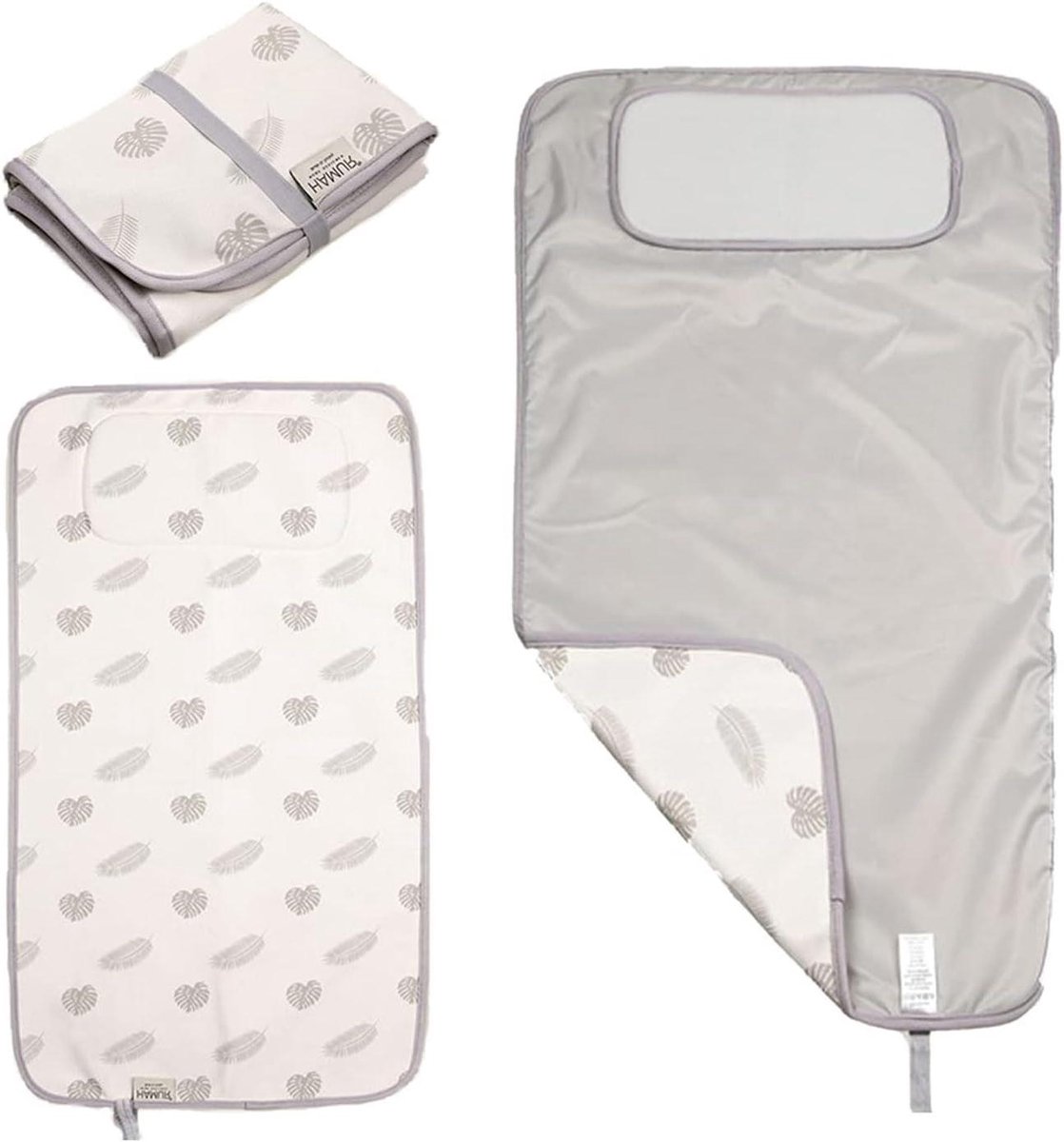 Aankleedkussen - Verschoningsmat - Babyverzorging - Met spons - 40 x 70 cm - Leaves