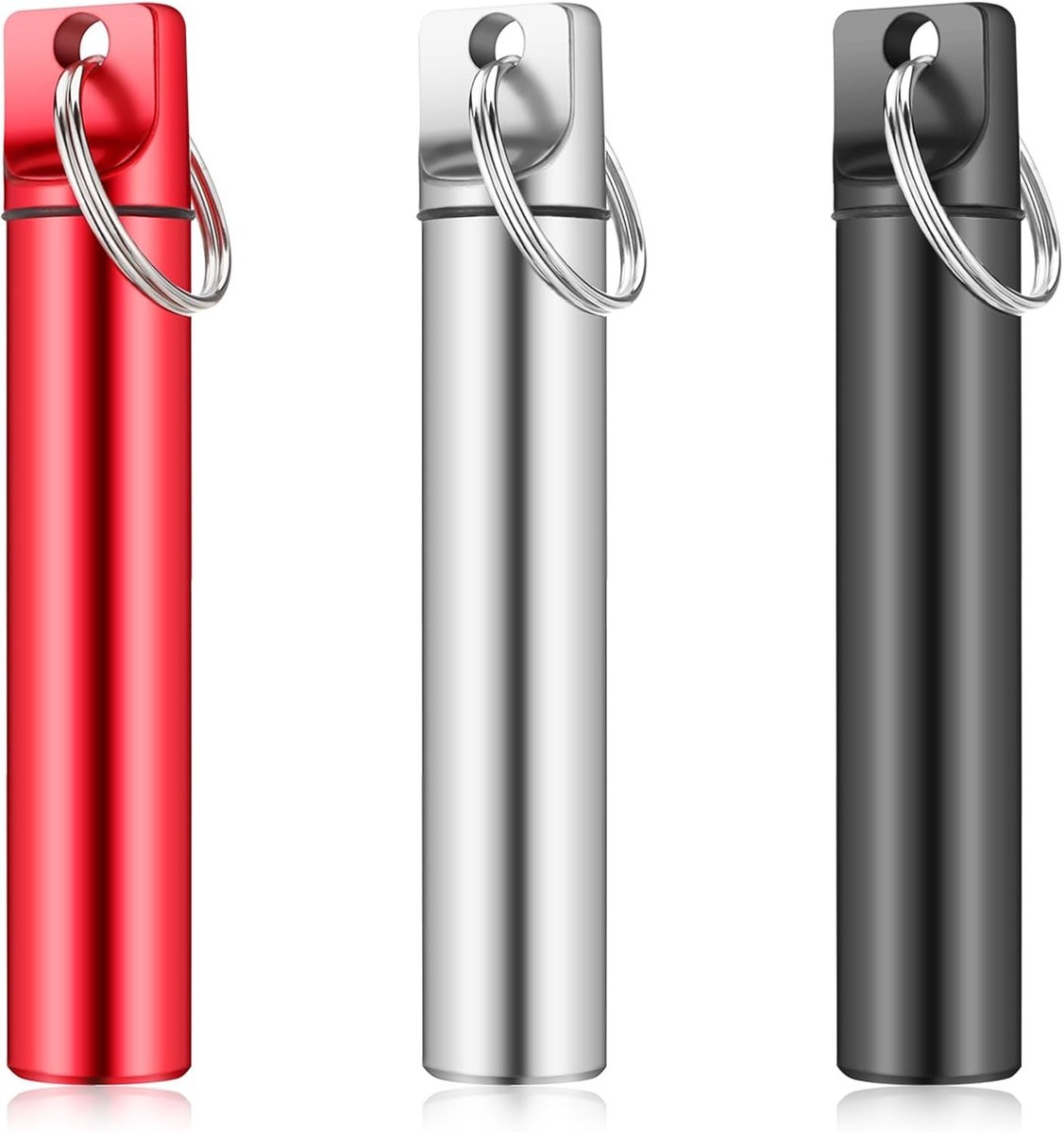 3 Stuks Draagbare Tandenstokerhouder, Metalen Tandenstokerdoos, Dispenser voor Tandenstokers, Ideaal voor Reizen, Buitenactiviteiten, Picknicks en Kamperen (Zwart)