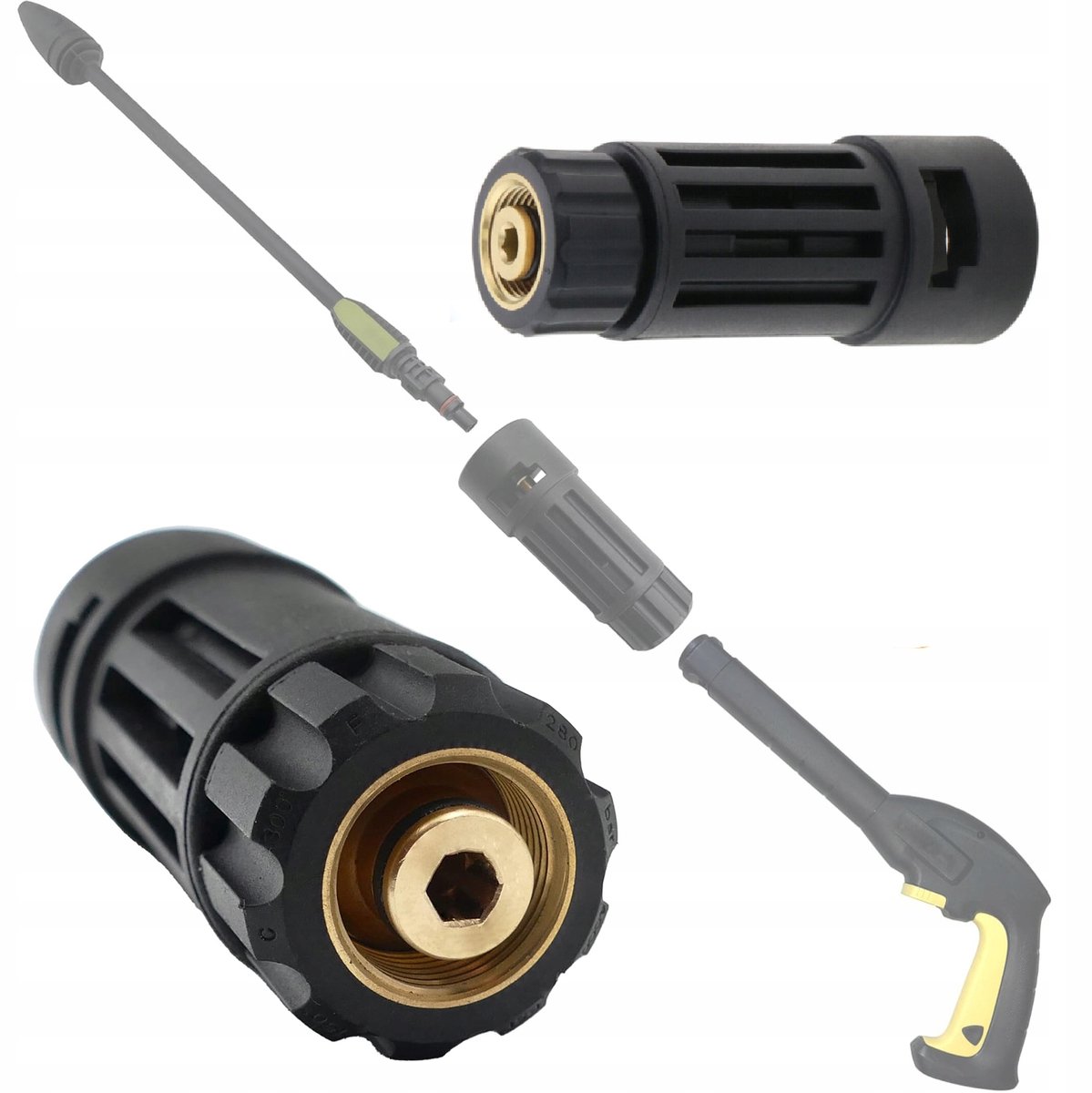 Rosfix Adapter Vervanging - M22 naar K Bayonet - M22x1,5, 14mm Pen, 160 bar, 60°C - Geschikt voor Kärcher