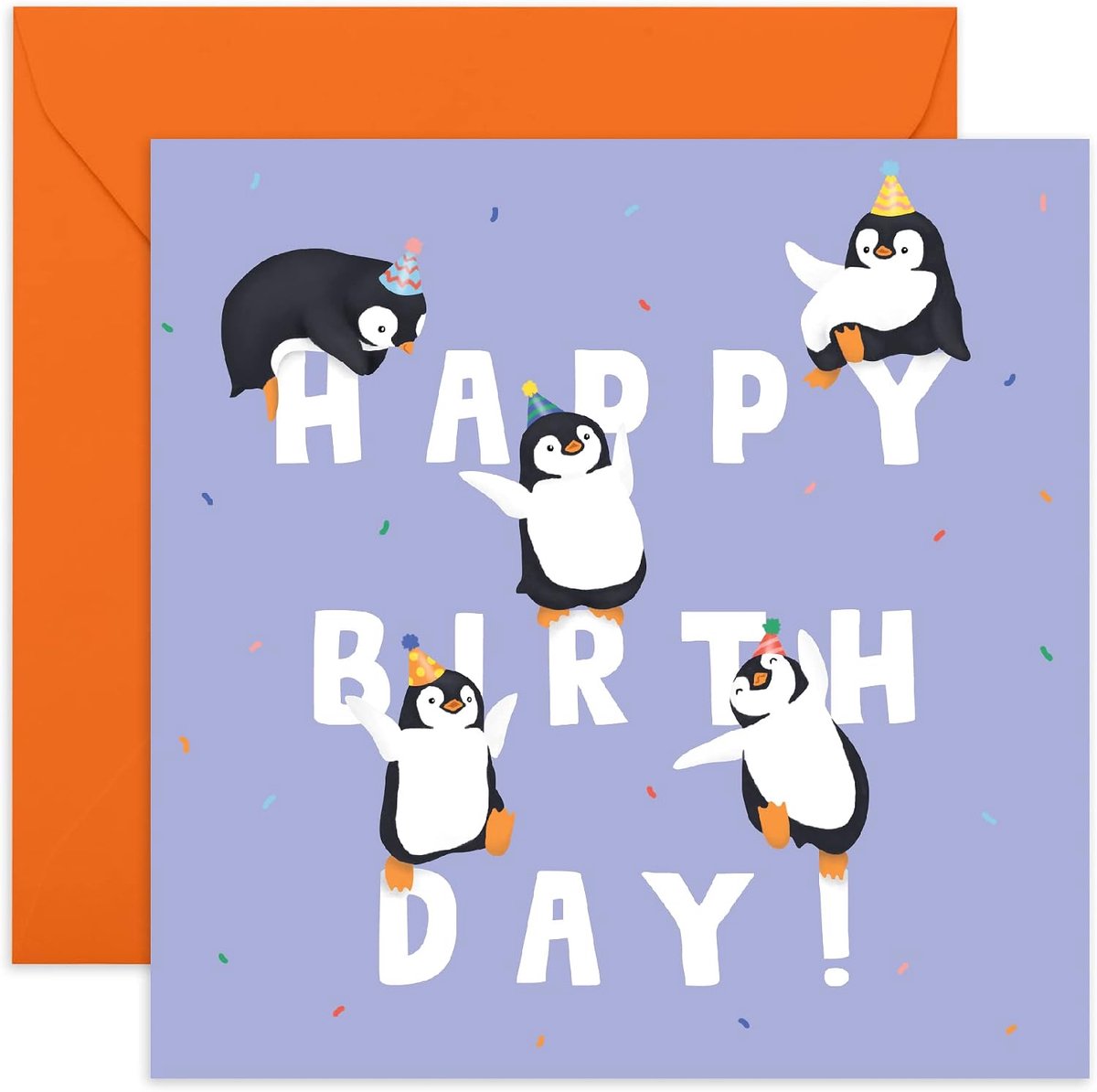 Gelukkige verjaardagskaart - Pinguïn Verjaardagskaarten - Leuke Dierenkaarten voor Jongens en Meisjes - Gelukkige Verjaardagskaart voor Mannen Vrouwen - Wordt geleverd met Leuke Stickers