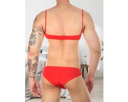 Sissy Sexy Kanten Lingerie Set BH en Slipje Lichtgewicht Set Gekruiste Gay Lingerie BH en Slip Kant Slipje S-XXL