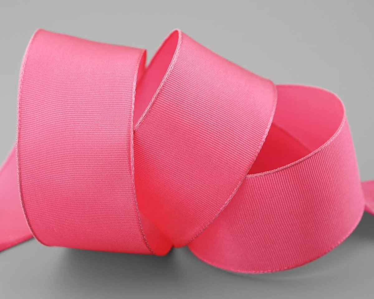 25 m x 40 mm draadrandband baby roze (606) decoratielint met draadranden eenkleurig cadeaulint stoflint lint visco draad van hernieuwbare grondstoffen biologisch afbreekbaar