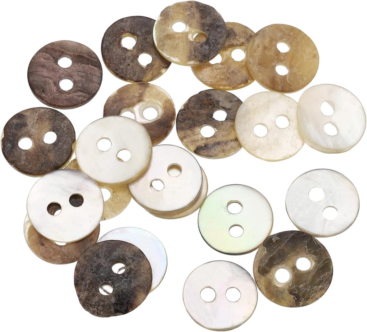 Knopen van parelmoer, 2 gaten, 9 mm, knopen van parelmoer, voor overhemden, kleding, jassen, jeans, rokken, naaien, handwerk, doe-het-zelf, decoratie, primaire kleur