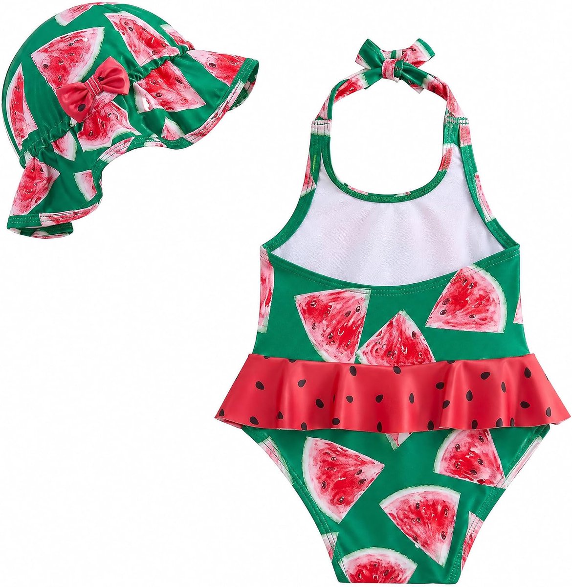 Peuter pasgeboren baby meisje zwemset met schattige hoed mouwloos eendelig badpak strik zomer badmode badpak 0-24 maanden