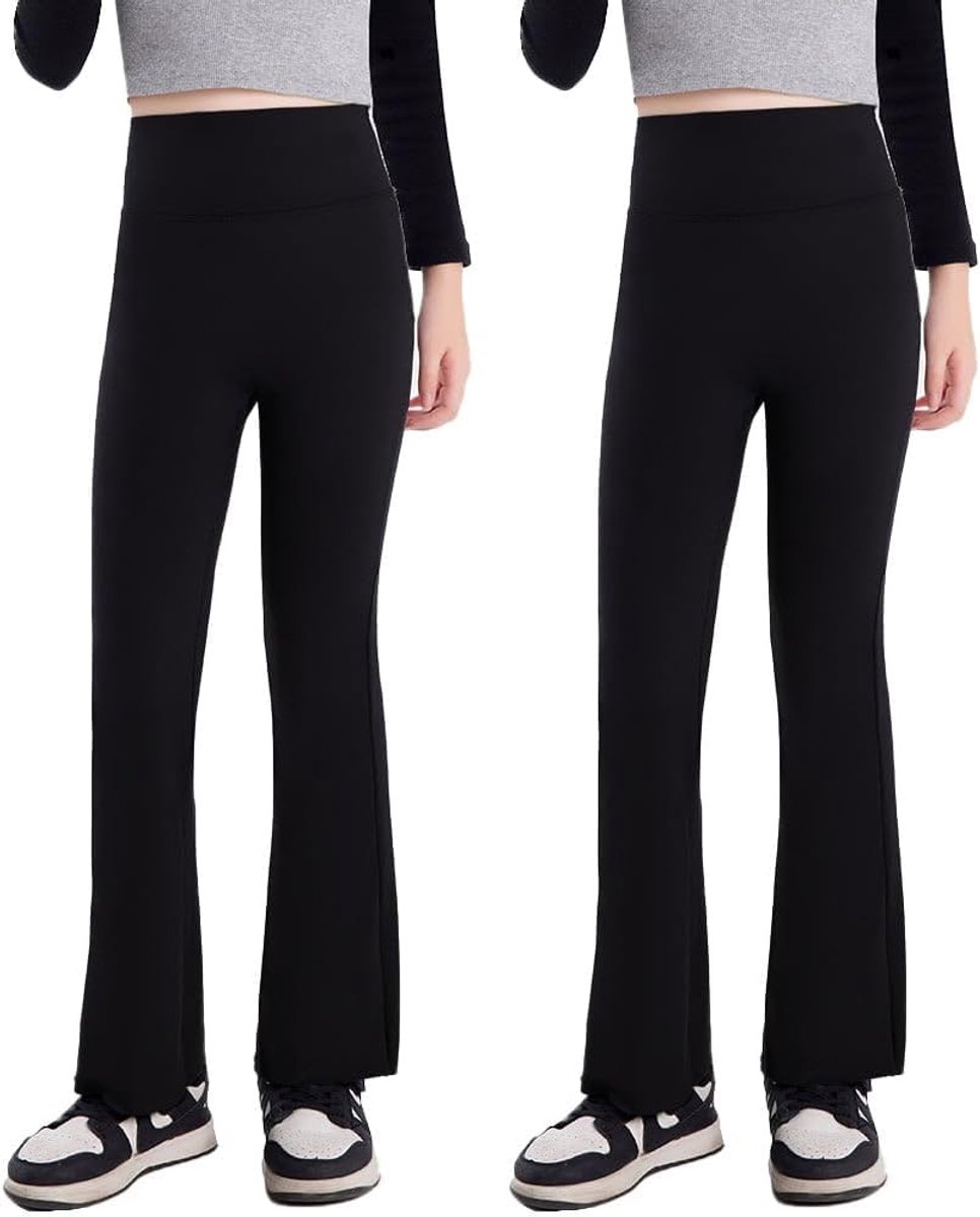Flared Broek Hoge Taille Wijd Pijp Sportbroek Voor Yoga Effen Casual Bell Bottoms Flared Pijpen Kinderen 5-16 Jaar Geschikt Voor Yoga, Dans En Hardlopen
