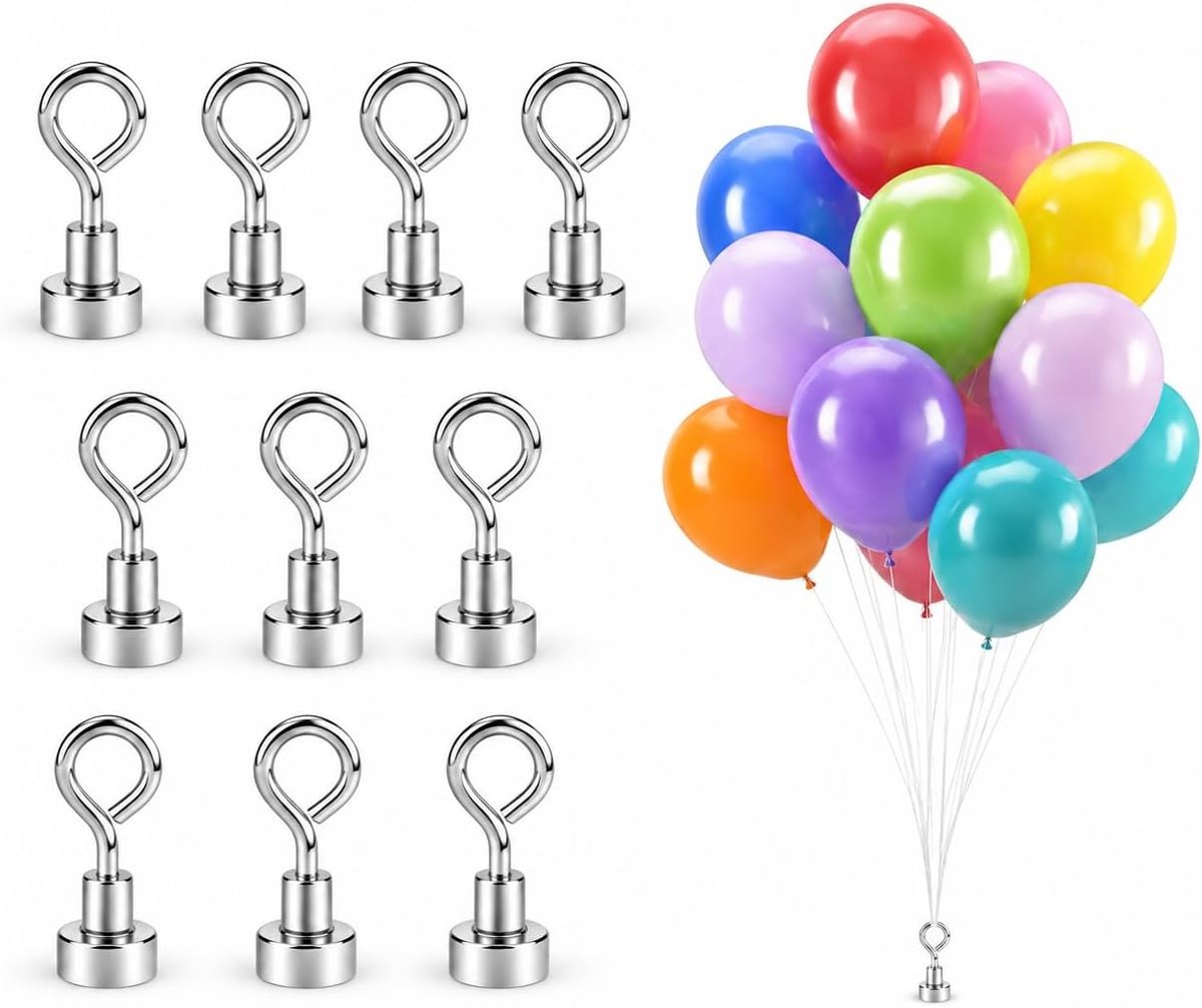 Magnetische haken, heliumballongewicht, magnetische gewichten voor heliumballonnen, 12 mm, neodymium magneten, herbruikbaar, 2 kg, trekkracht, accessoires, decoratie, bruiloft, verjaardag