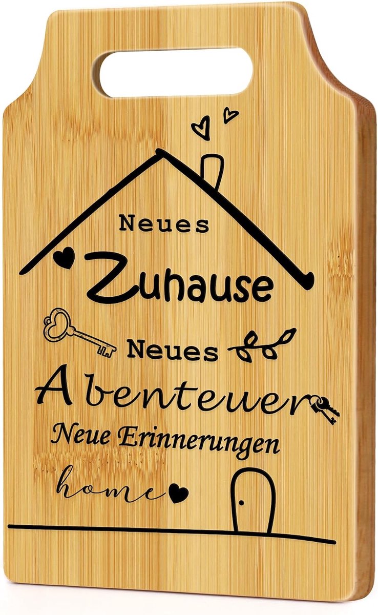 Housewarming geschenken woning - bamboe snijplank cadeau voor housewarming, housewarming geschenken huis, directioneel geschenk, nieuw huis nieuw huis nieuwe woning huisaankoop geschenken