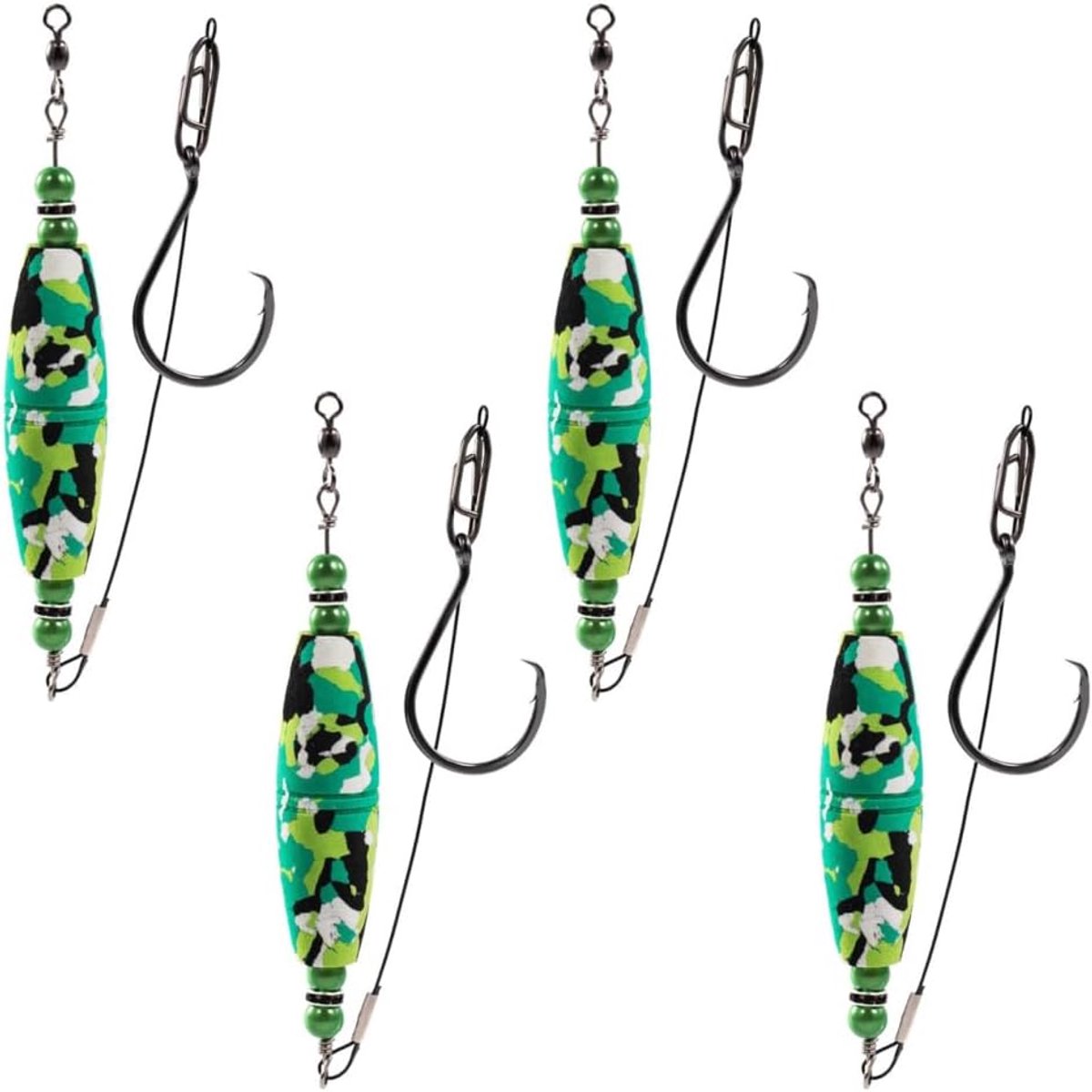 Rig Floats Kit, 4 Stks Meerval Float Rigs Meerval Haken met Rammelaars & Bobbers voor Meerval Vissen