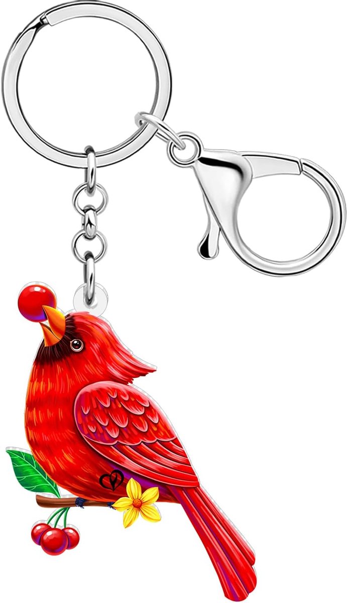 Leuke Rode Kardinaal Vogel Sleutelhanger Kardinaal Geschenken Voor Vrouwen Meisjes Vogel Liefhebbers Sleutels Handtas Tas Charm Accessoires