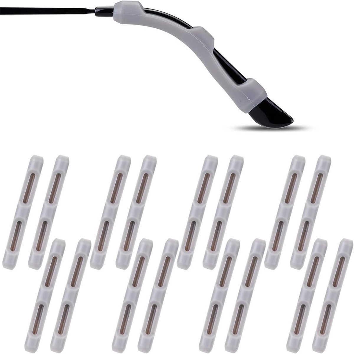 8 paar brillenpootjes van siliconen, zachte, antislip oorkussens voor brilhangers, antislip oorhaken voor bril, grijs
