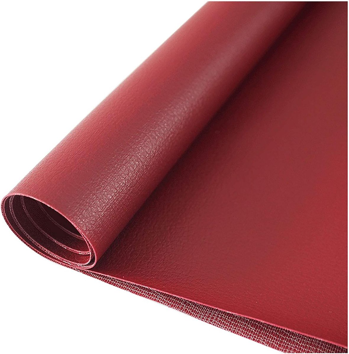 Stof Kunstleer Lychee Textuur Leer PU Kunstleer Stof Makkelijker om Waterdicht Kunstleer -Donkerrood 1.38x15m