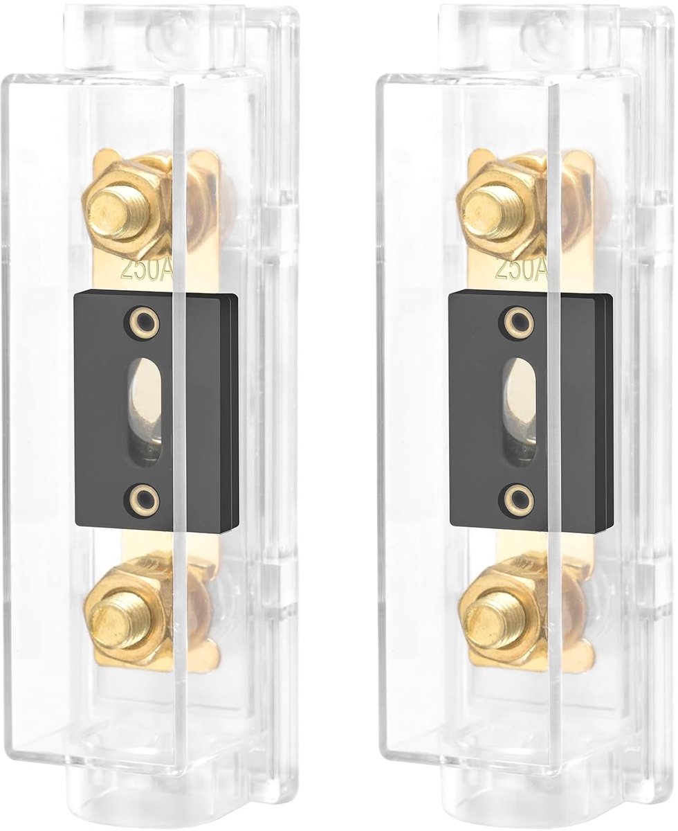 Auto Audio Video Stereo ANL-zekeringhouder, 0/2/4 gauge in en uit, met ANL-zekering, 2 stuks (ANL-250A)