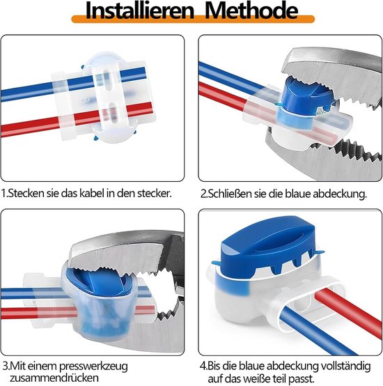 Kabelconnector voor robotmaaier, kabelconnector voor robotmaaier, waterdichte aansluitklemmen, kabelklemmen, voor robotmaaier, tuin, outdoor, 20 stuks — afbeelding 4
