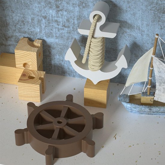 1 stuk ankervorm en 1 stuk roeivorm, siliconen vorm, doe-het-zelf ornament gereedschap, gipsvorm, creatieve vorm. — afbeelding 4