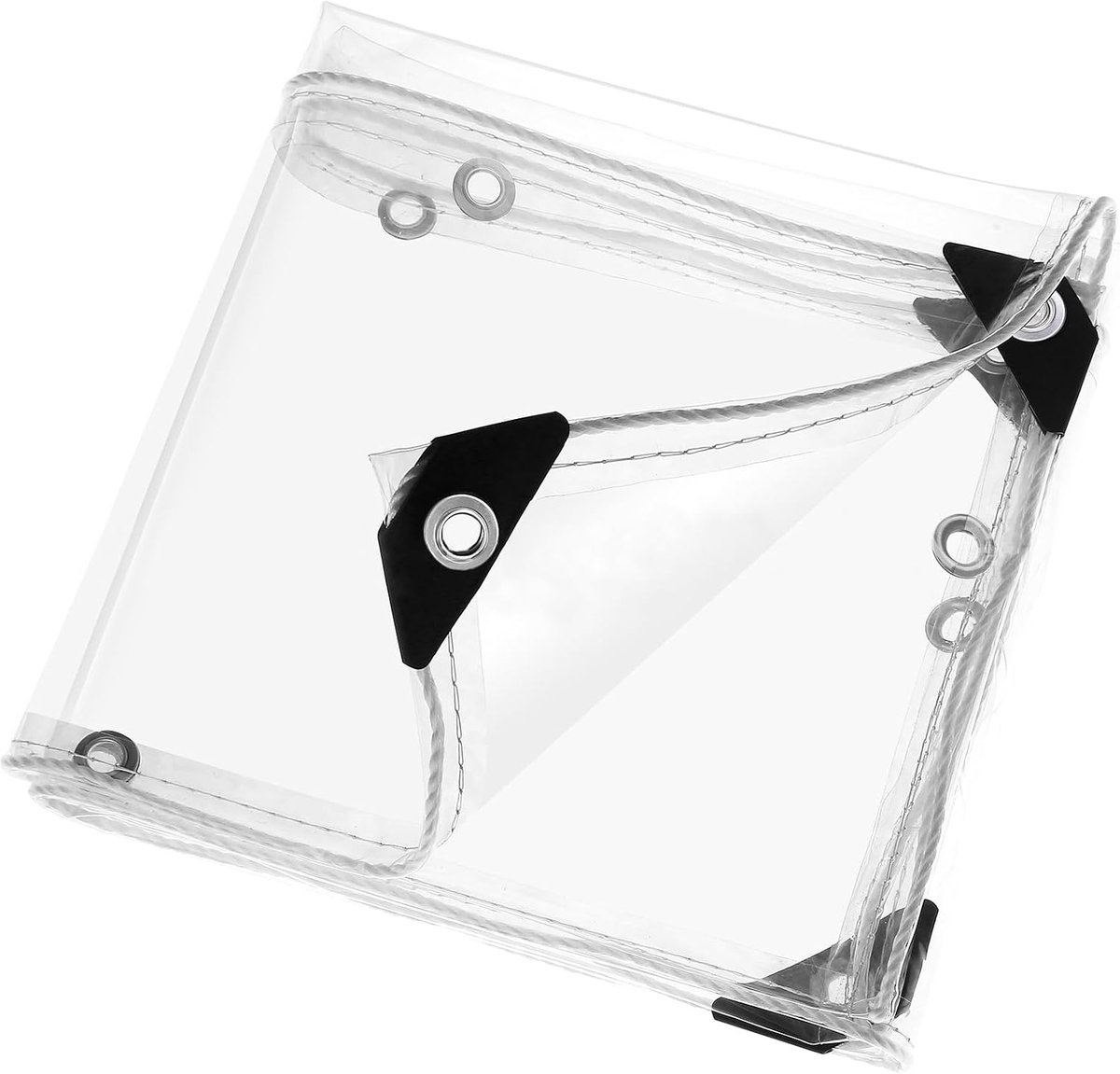 Dekzeil,waterdicht,transparant-PVC-2x1m met inslagringen,afdekzeil,waterdicht,transparant,voor buiten,planten,kas,hondenhok,dak