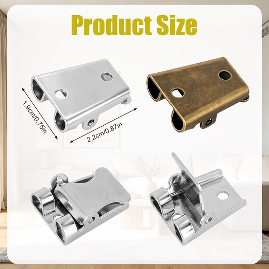 12 Bolo-Das-Schuifsluitingen DIY-Kettingen Sieradenmaken 2 Kleuren - Premium Metalen Bolo-Das-Schuiven met Veilige Sluiting voor DIY-Kettingen Knutselprojecten Sieradenmakers en Reparaties — afbeelding 3