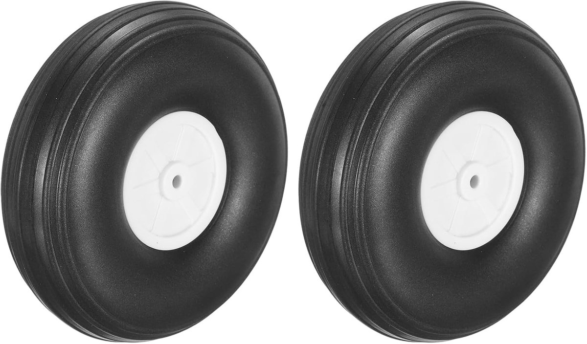 2 stuks RC vliegtuigwielen, 3,3 inch OD RC vliegtuigonderdelen, wielen, modelvliegtuig, lichte PU-sponsbanden, staartschuimwiel voor doe-het-zelf RC modelvliegtuig