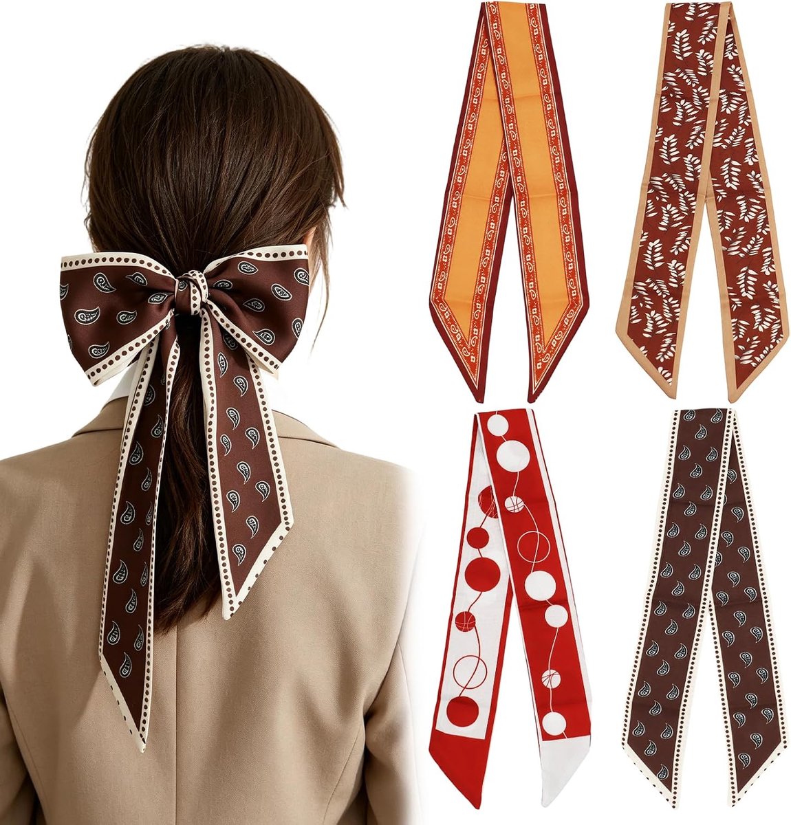 Sjaals van keperstof, lange smalle sjaal, halsdoeken voor meisjes, boho-stijl, voor nek, pols, tas, meerkleurig