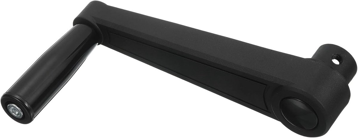 16 x 192 mm (diameter x L), draaibare handwiel-machinehendel, universele draaikrankvervanging voor industriële draaimachines, freesmachines, slijpmachines, zwart (rond gat)