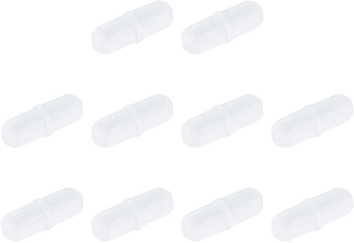 Magnetische roerstaaf, 25 mm x 8 mm, met ringvorm, PTFE-coating, witte magneet voor laboratorium, 10 stuks