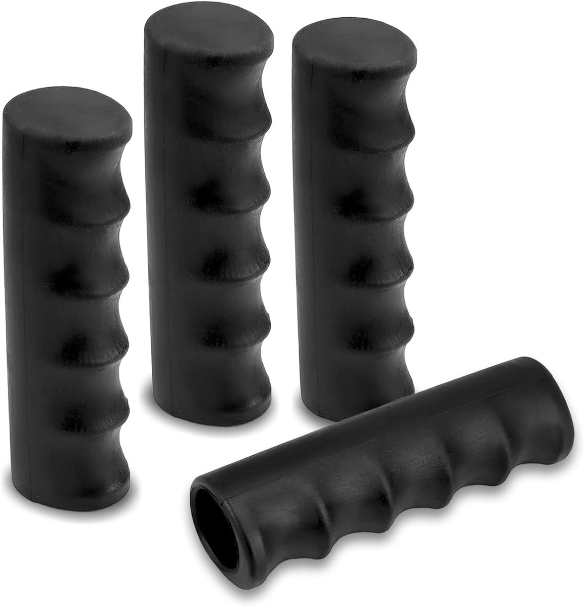 Zwarte stuurgrepen, set van 4, 30 mm rubberen karrengrepen, vervangende rubberen handgrepen, antislip, kruiwagengrepen, voor fiets, rolstoel (118 x 30 mm)