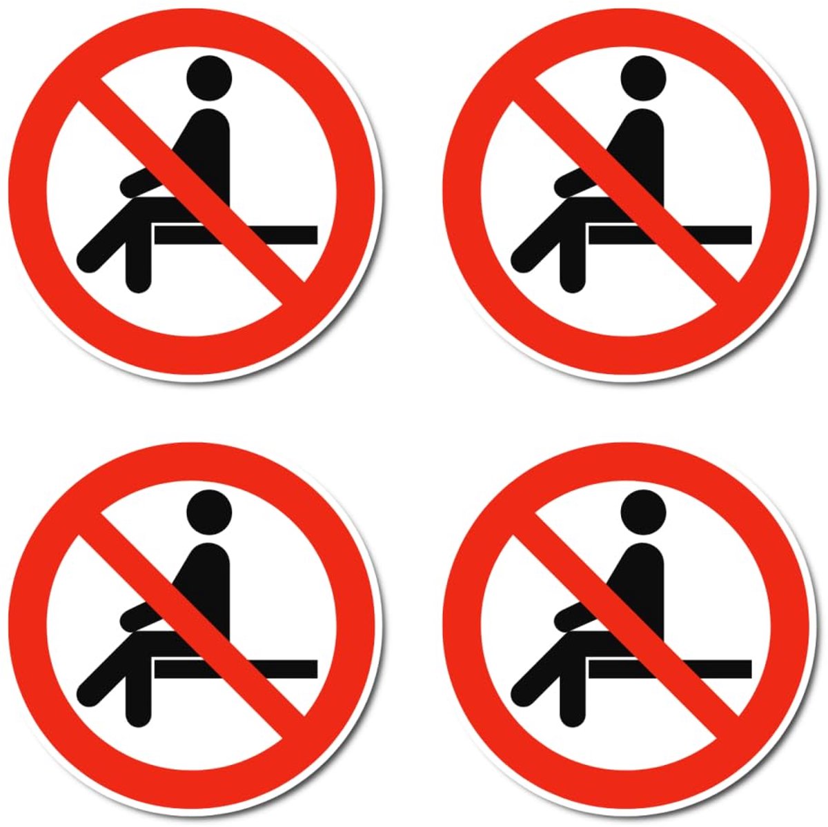 P018 - DIN EN ISO 7010 / ASR A1.3 - sticker: Ø 7,5 cm - 4 stuks