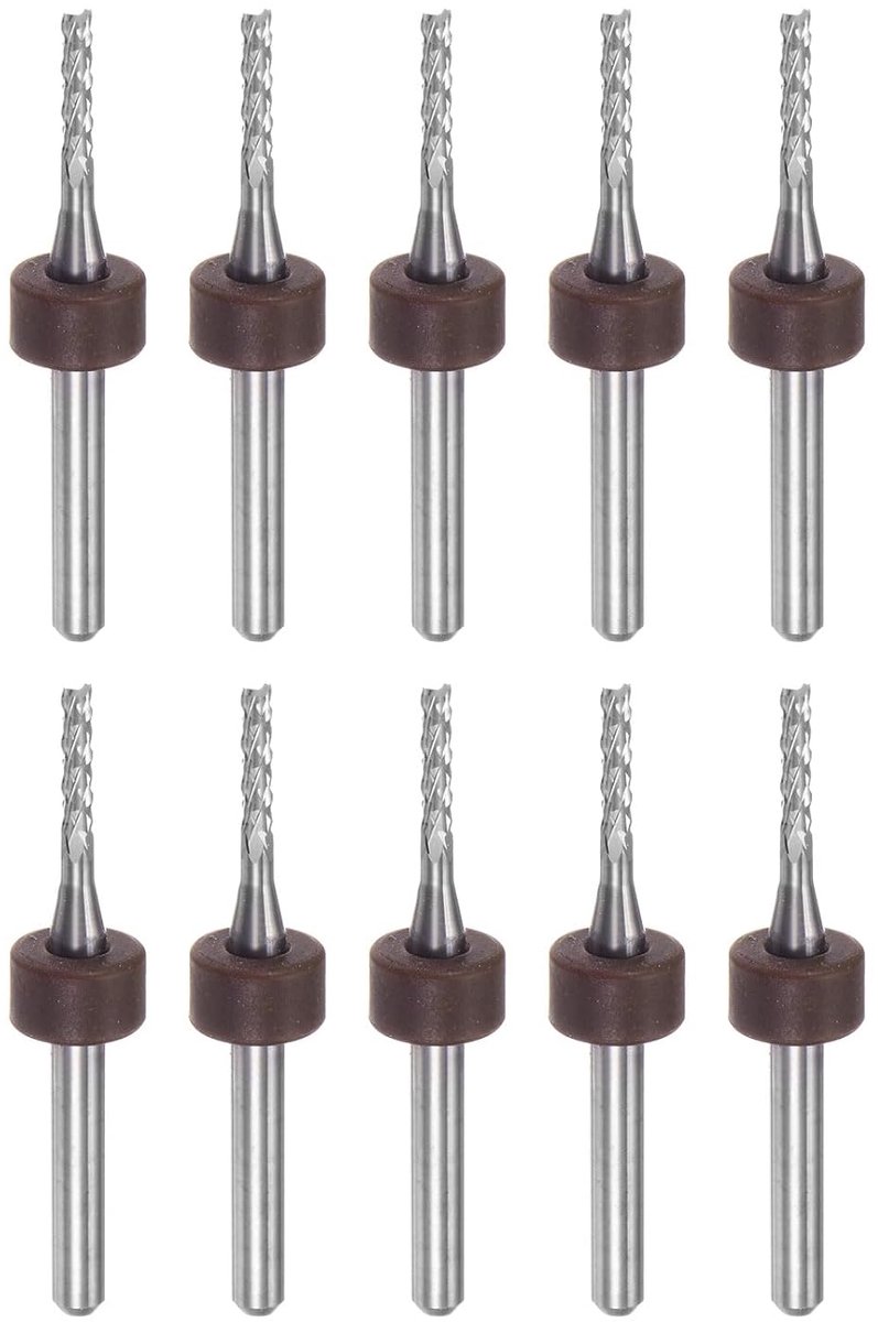 10 stuks freesbits 1,8 mm voor CNC-routers, hardmetaal, gereedschap voor het graveren van hout, freesmachine, PCB, 1/8 inch rechte schacht
