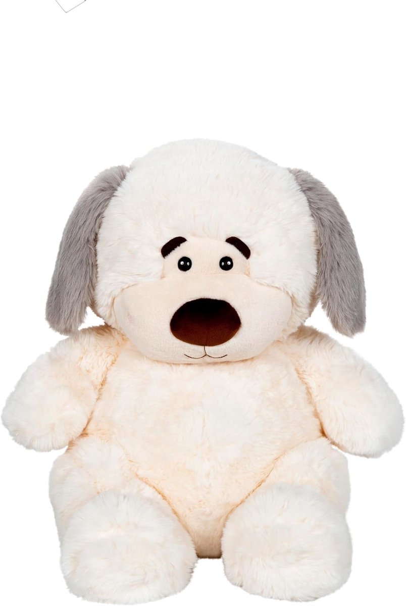 – KNUFFEL CHUBBY DOG BEIGE HOND, GRIJZE OREN – 40 CM