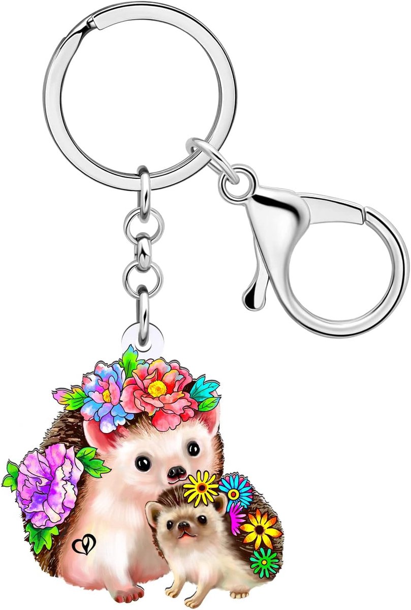 Acryl anime aap vos konijn kat sleutelhanger voor vrouwen meisjes portemonnee auto sleutelhanger ringen, egel sleutelhanger meerkleurig, 26mm x 43mm x 3mm
