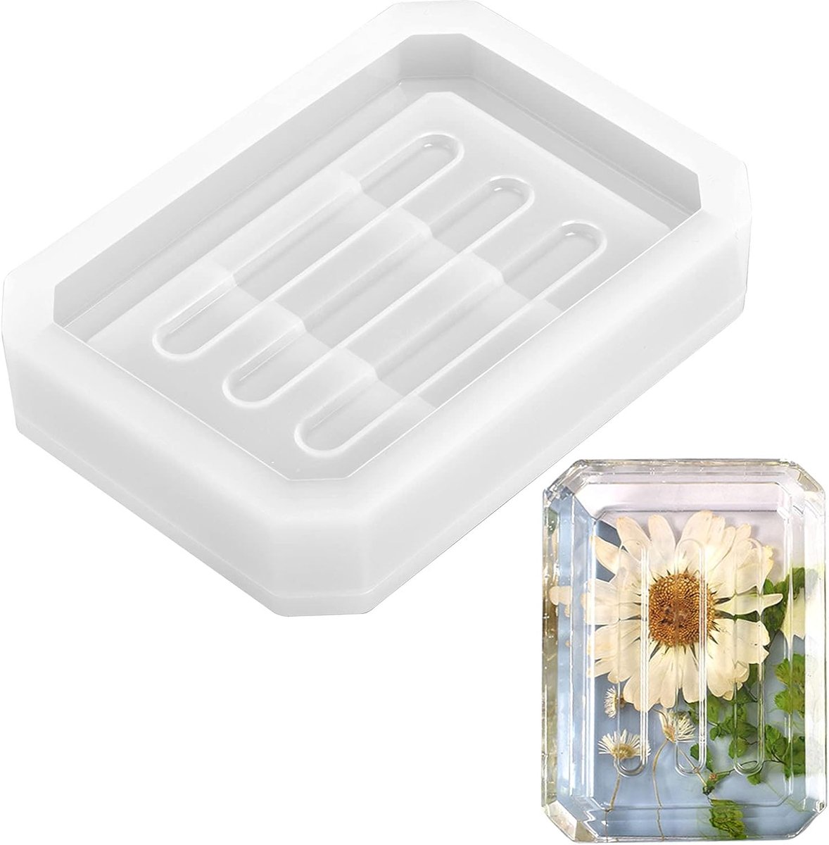 Mal voor hars, zeepbakjes schimmel, epoxygietvorm voor doe-het-zelf handwerk, handgemaakte afvoer zeepbakvorm voor sieraden maken, doe-het-zelf handwerk