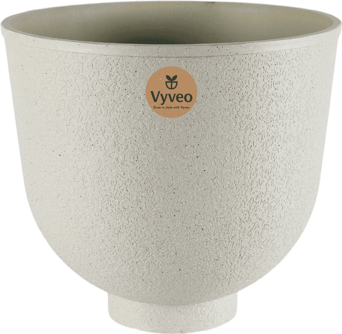 Vyveo - Bloempot Orb - 35x32 - Créme - Bloempot voor binnen en buiten - Lichtgewicht - Breukbestendig - Vorstbestendig - UV-bestendig