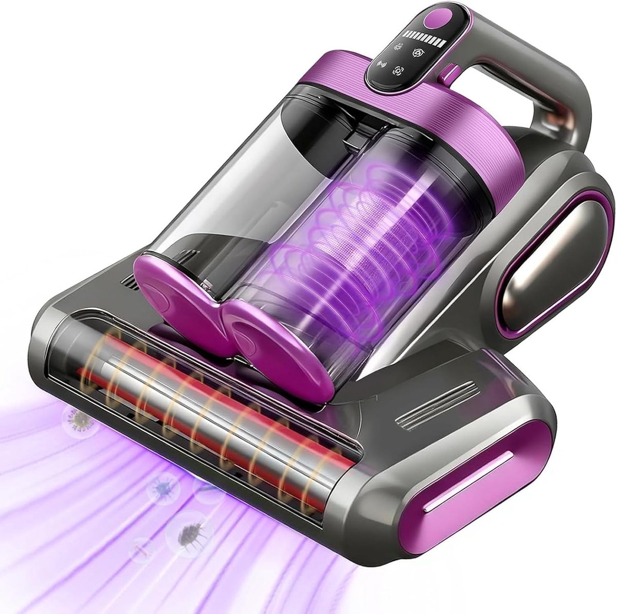 Draadloze Mijtstofzuiger - Lila - Handstofzuiger met UV-licht en Ultrasoon Technologie - Voor Allergieën en Huishoudelijk Gebruik