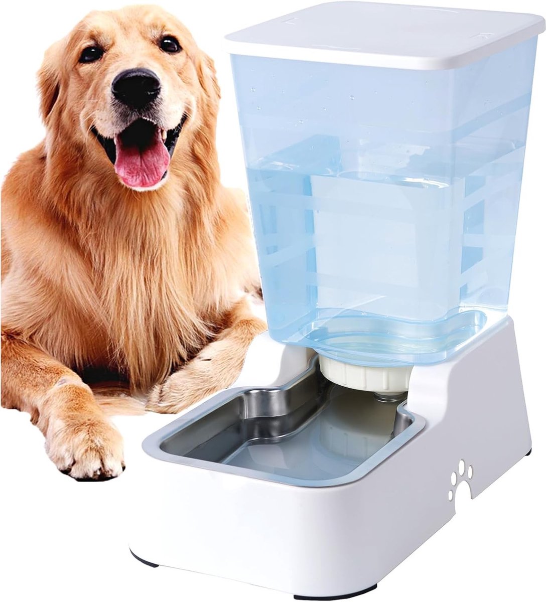 Automatische Honden- en Kattenvoer- en Waterdispenser - Wit - 5 L - BPA-vrij Kunststof - Voor Middelgrote en Grote Huisdieren
