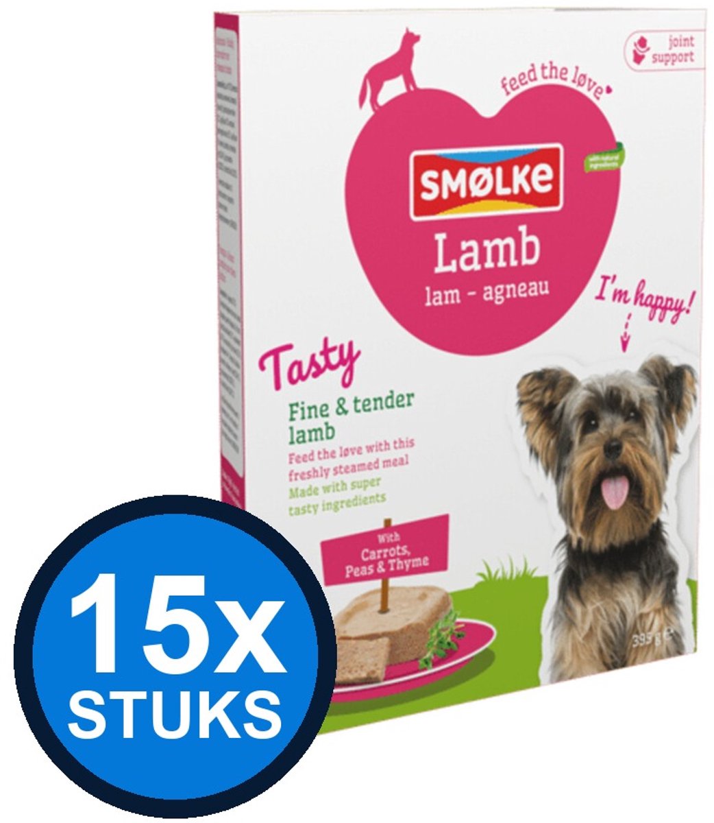 Smølke Smølke hond vers gestoomd lam 395gr