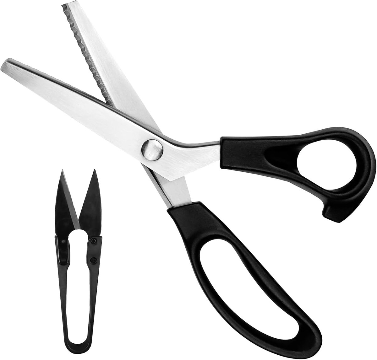 Naaischaar, gekartelde schaar, zwart, zigzagmessen voor naaien, kleermakers, handwerk