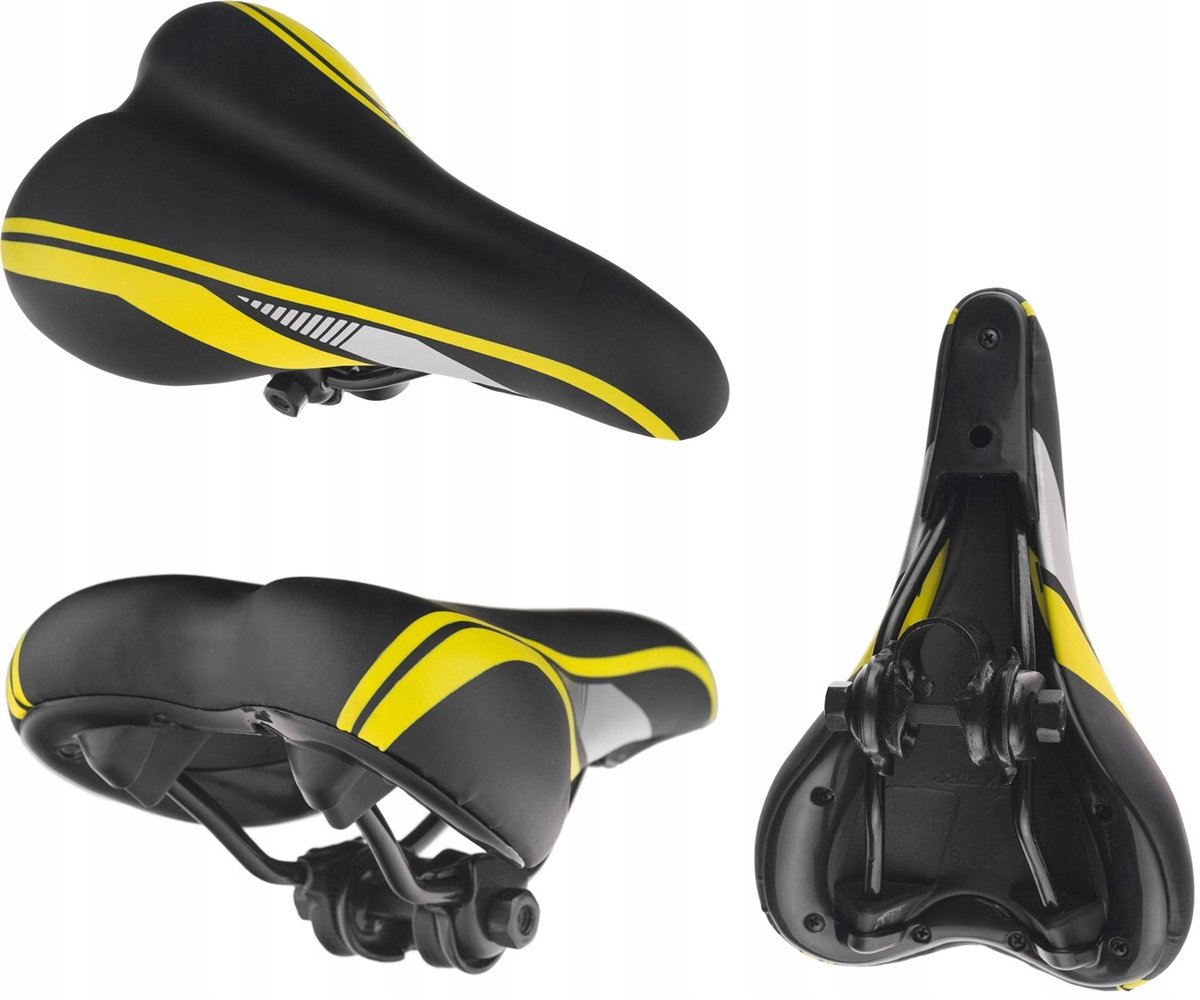 Kinderfietssadel SM-311 Zwart-Geel 235x150 mm