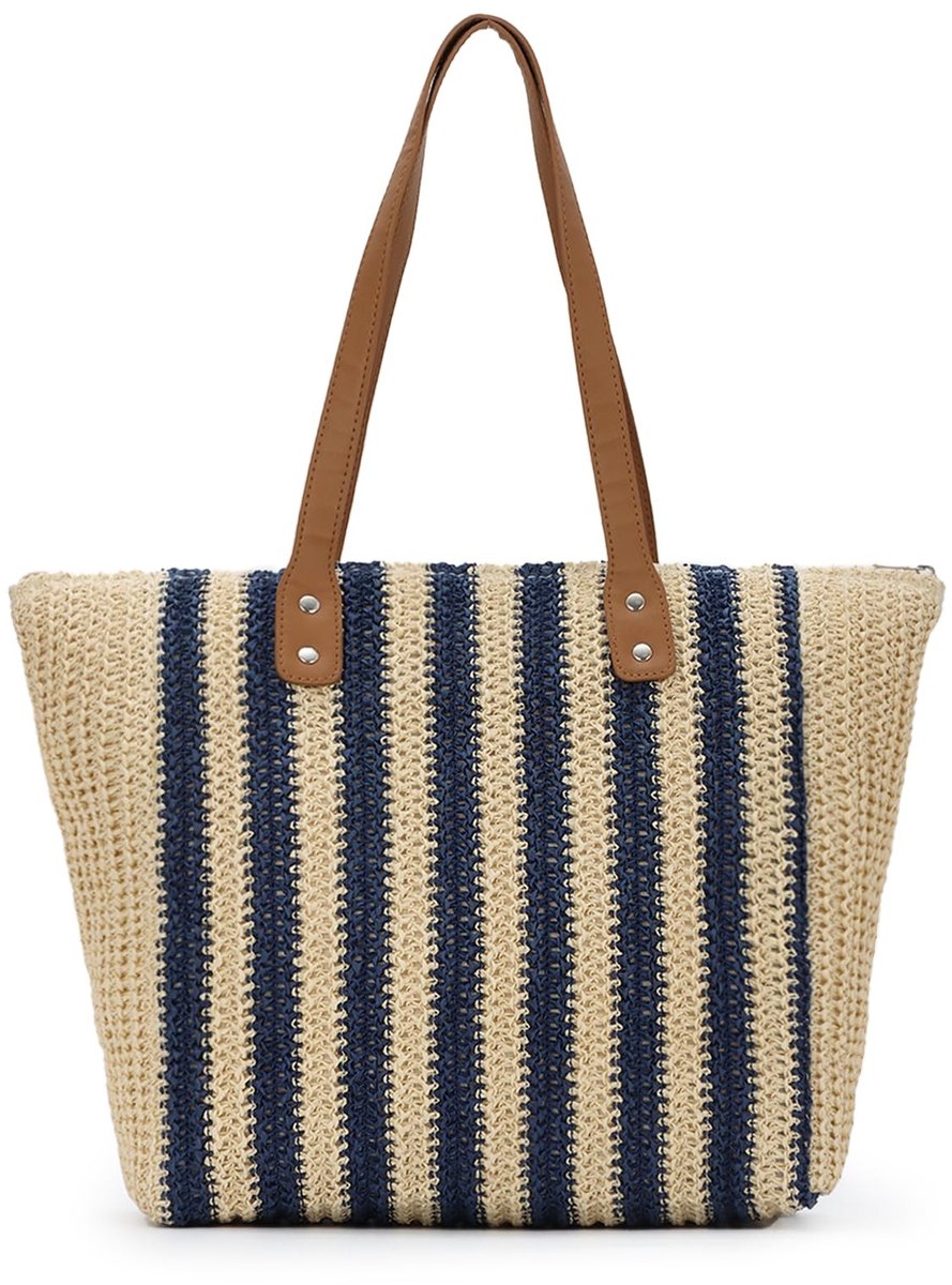SolidKeus - Vrouwen Stro Tas voor Zomer met Woven Design
