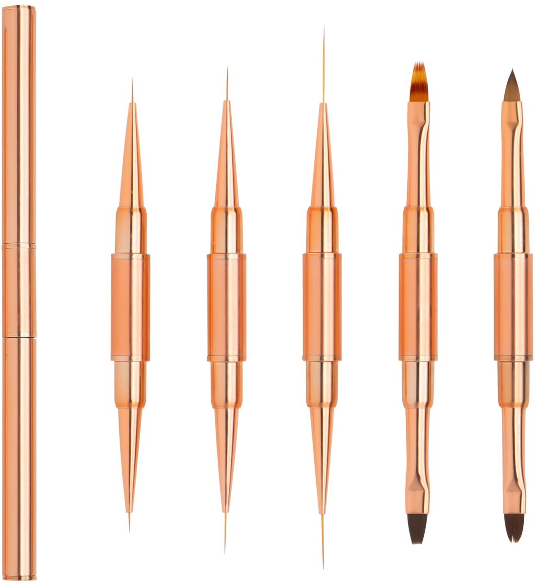 SolidKeus - Set van 5 Dubbelzijdige Nail Art Pens met 10 Verschillende Oppervlakken