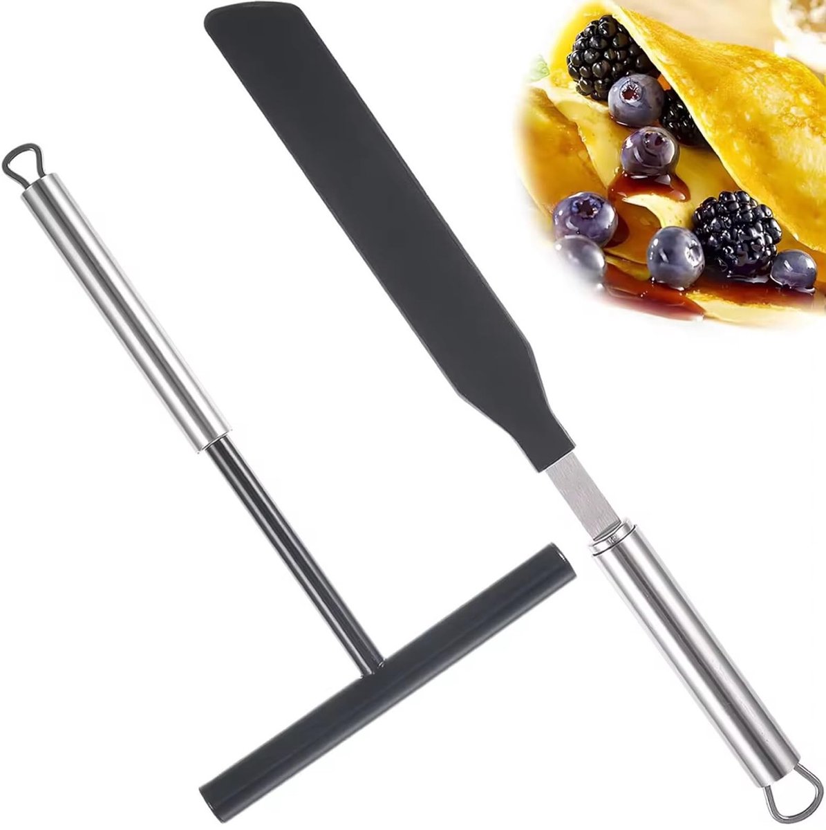 SolidKeus - Set van 2 Pancake Spatula's en Dough Divider