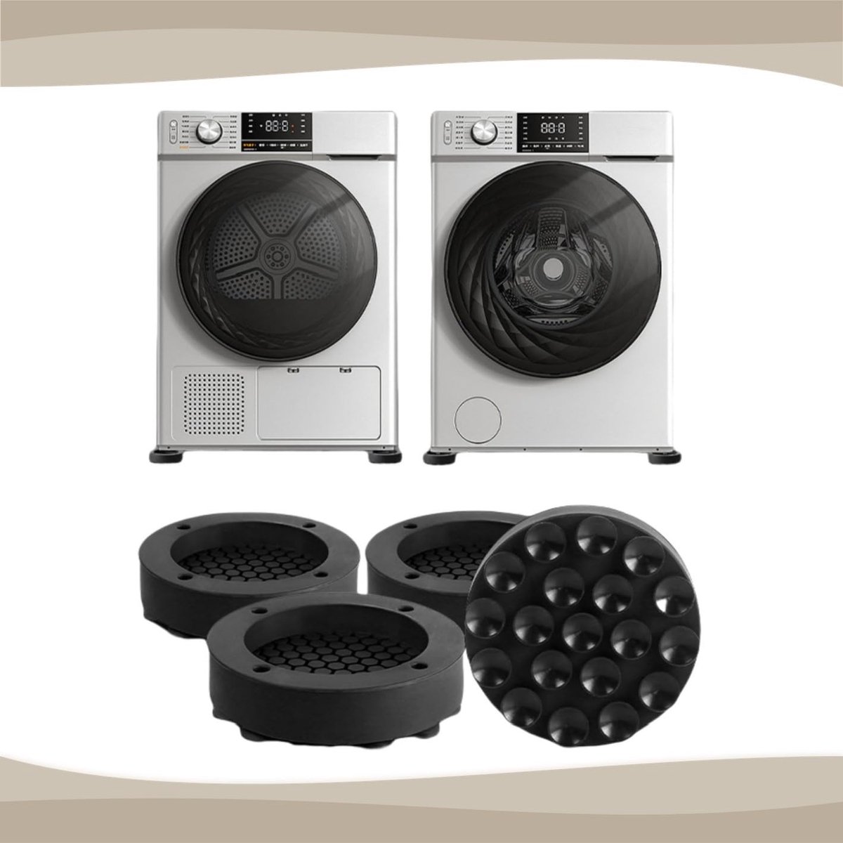 SolidKeus - Antivibratie Voeten voor Wasmachines en Drogen, 4 Stuks