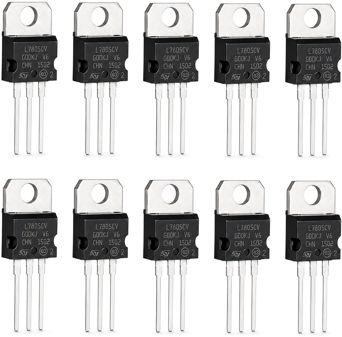 SolidKeus - Set van 10 Voltage Regulators 5V 1.5A voor Elektronische Toepassingen