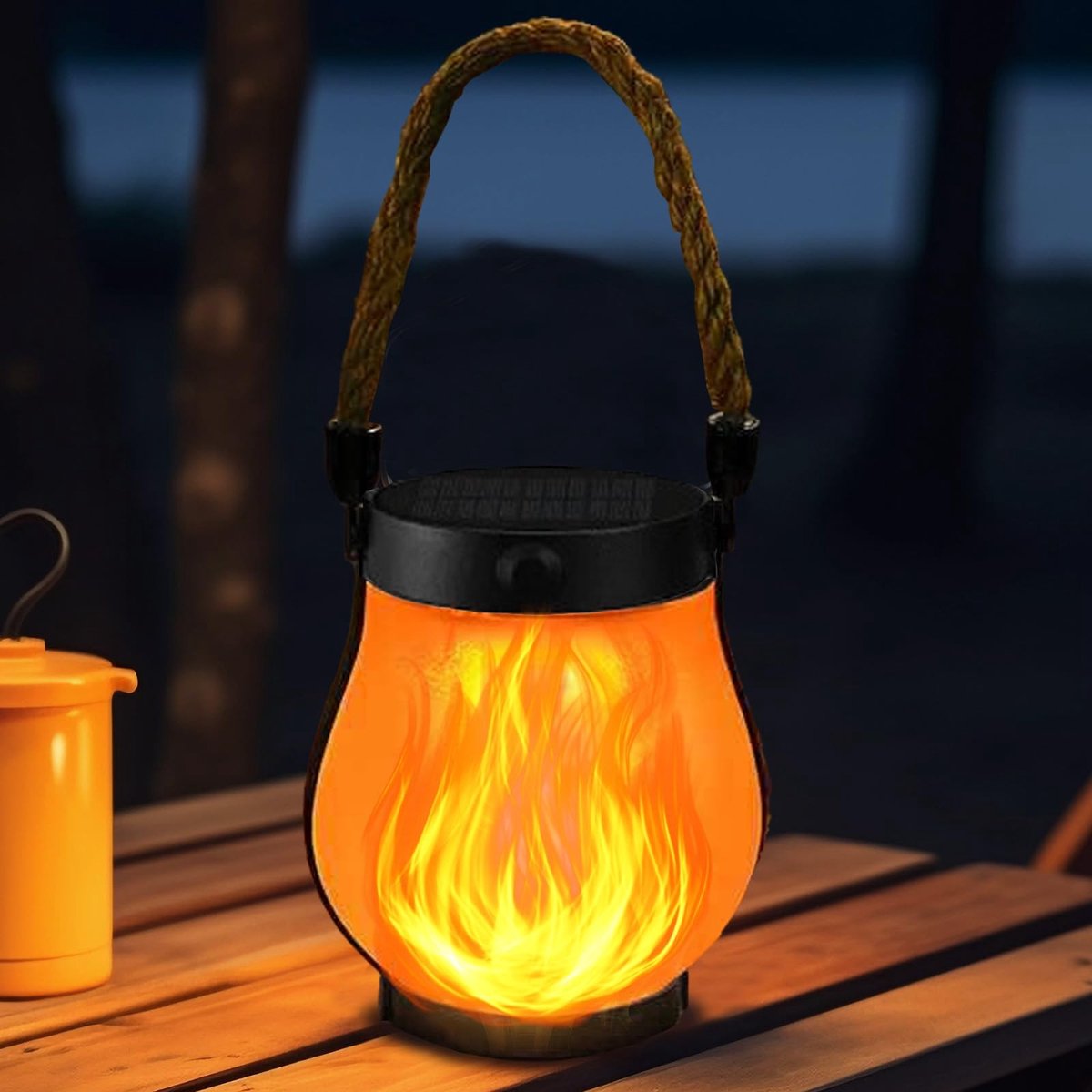 SolidKeus - Draagbare Solar Lantaarn met LED Vlam voor Buiten