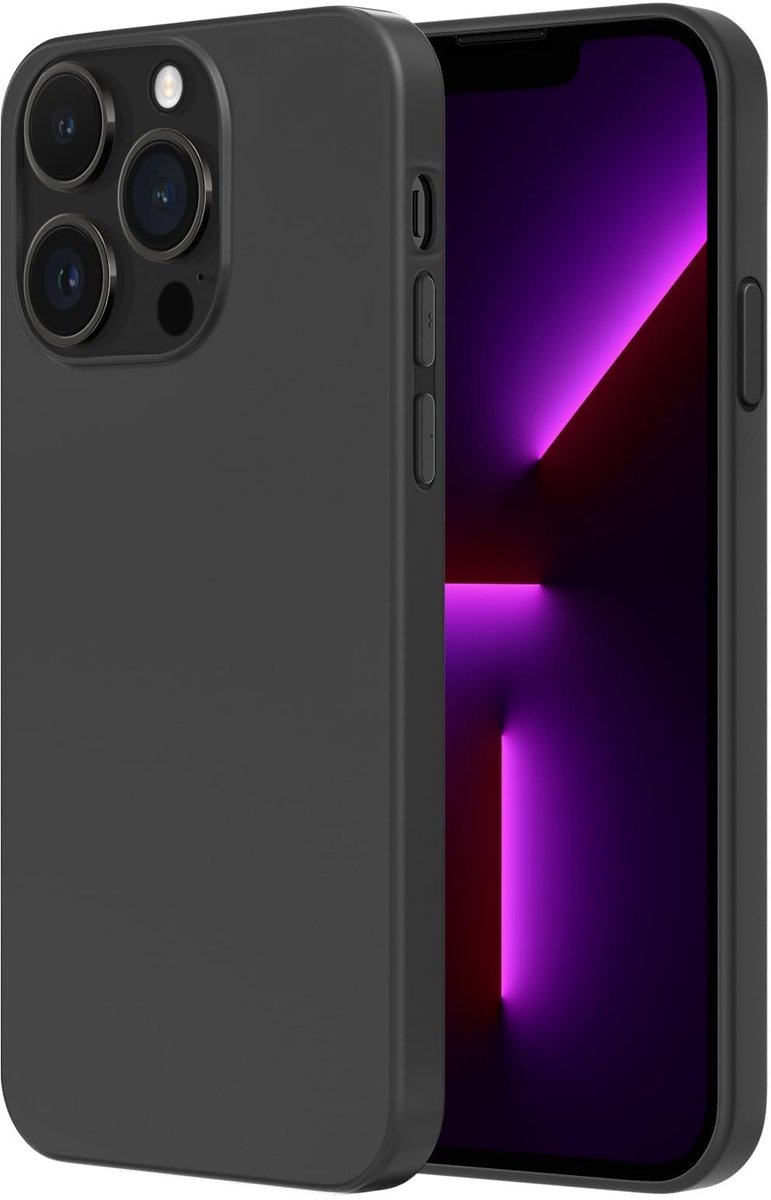 SolidKeus - Ultra Dunne Zwarte Silicone Hoes voor iPhone 13 Pro