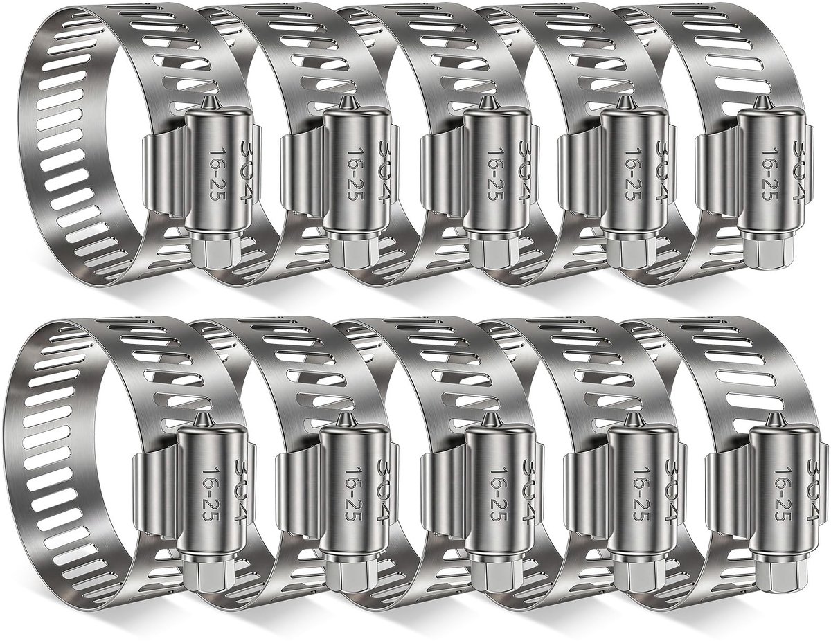 SolidKeus - Set van 10 Slangklemmen met Spanbereik 16-25 mm