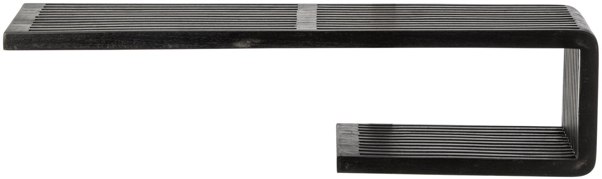J-Line Wandrek met latten - gerecycled hout - zwart - large