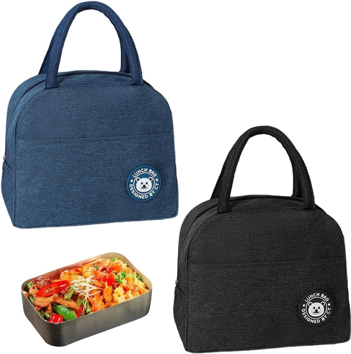 Herbruikbare Isolatie Lunchtas Set van 2, Vouwbare Mini Koeltas voor Picknick, School en Werk, 7 Liter Capaciteit, Ideaal voor Reizen en Dagelijkse Gebruik