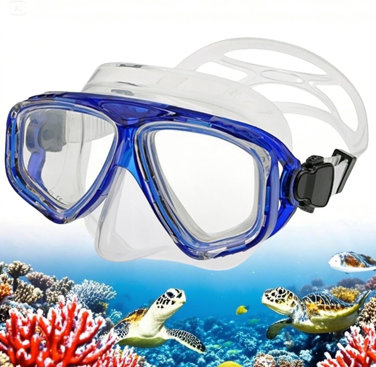 Duikmasker met dioptrie voor brildragers, breed zicht, harslenzen, duikbril, snorkelbril, zwembril voor volwassenen en kinderen