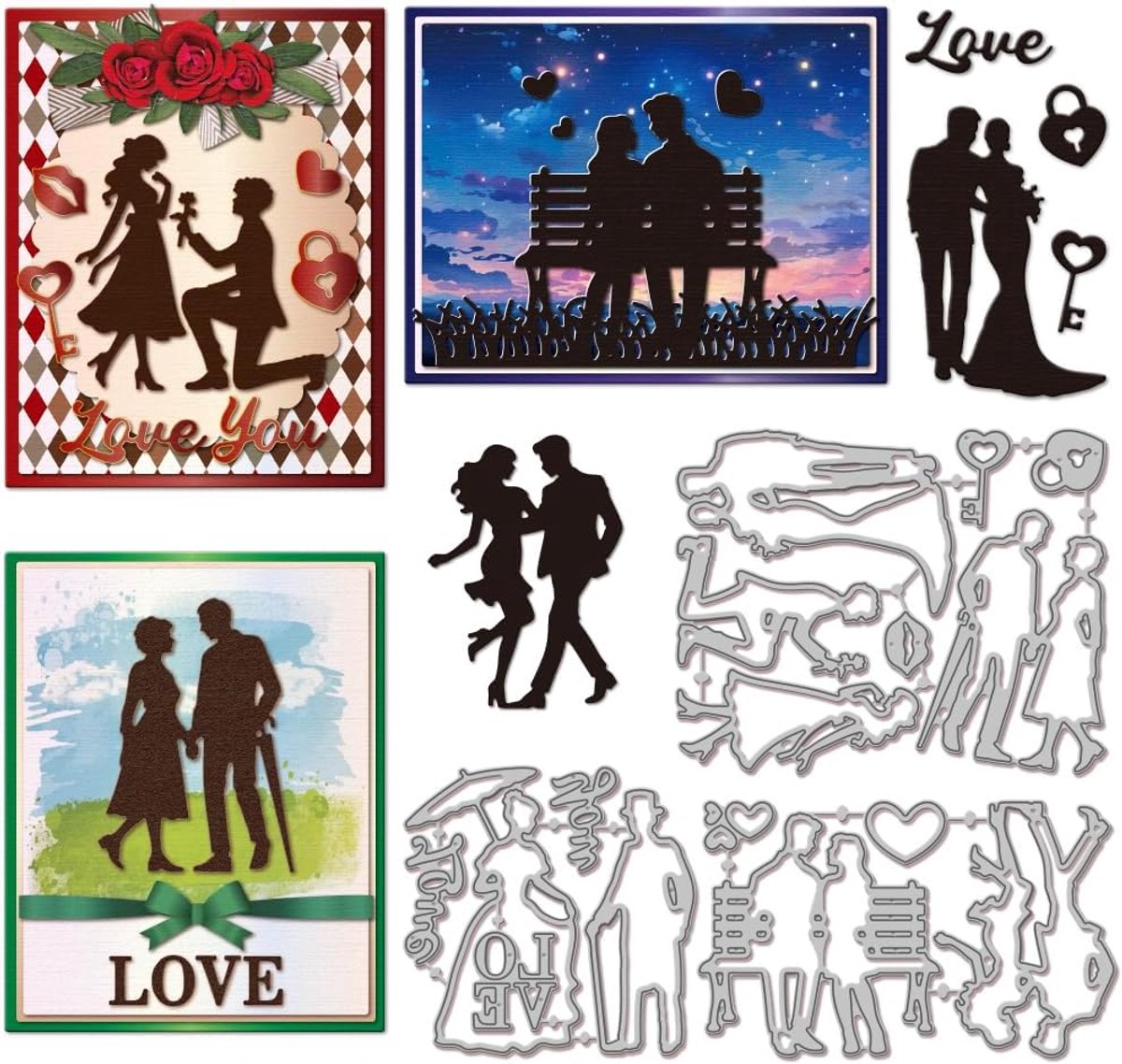 Paar Bruiloft Snijden Dies voor Kaarten Maken Paar Lady Gentleman Metalen Die Cuts Hartvormige Cut Stencils Voor Diy Embossing Papier Snijdt Scrapbooking Decor