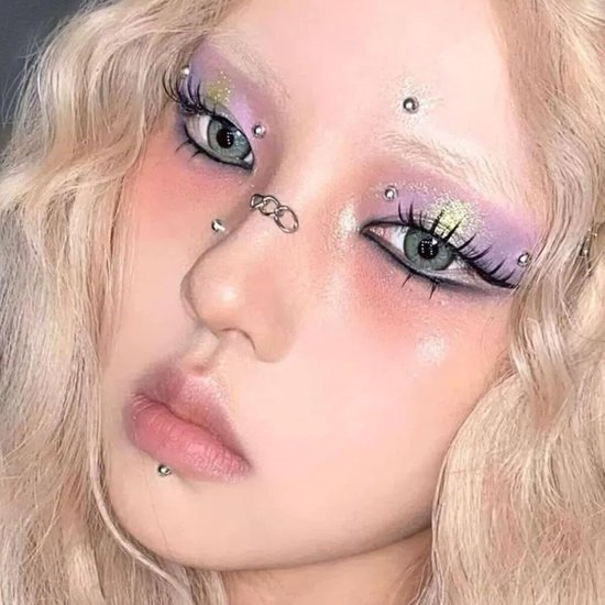 5 stuks lippensteker, neppiercingset, nep neuspiercing, 3/4/5/6 mm, fake piercing om op te plakken, met pincet, zelfklevende gezichtssierstenen, cool punk, Y2K, voor lippen, neus, wenkbrauwen — afbeelding 2